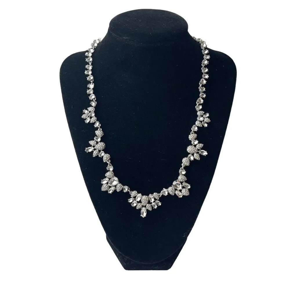 NWT INC INTERNATIONAL CONCEPTS Silver-Tone Crystal Teardrop Statement Necklace